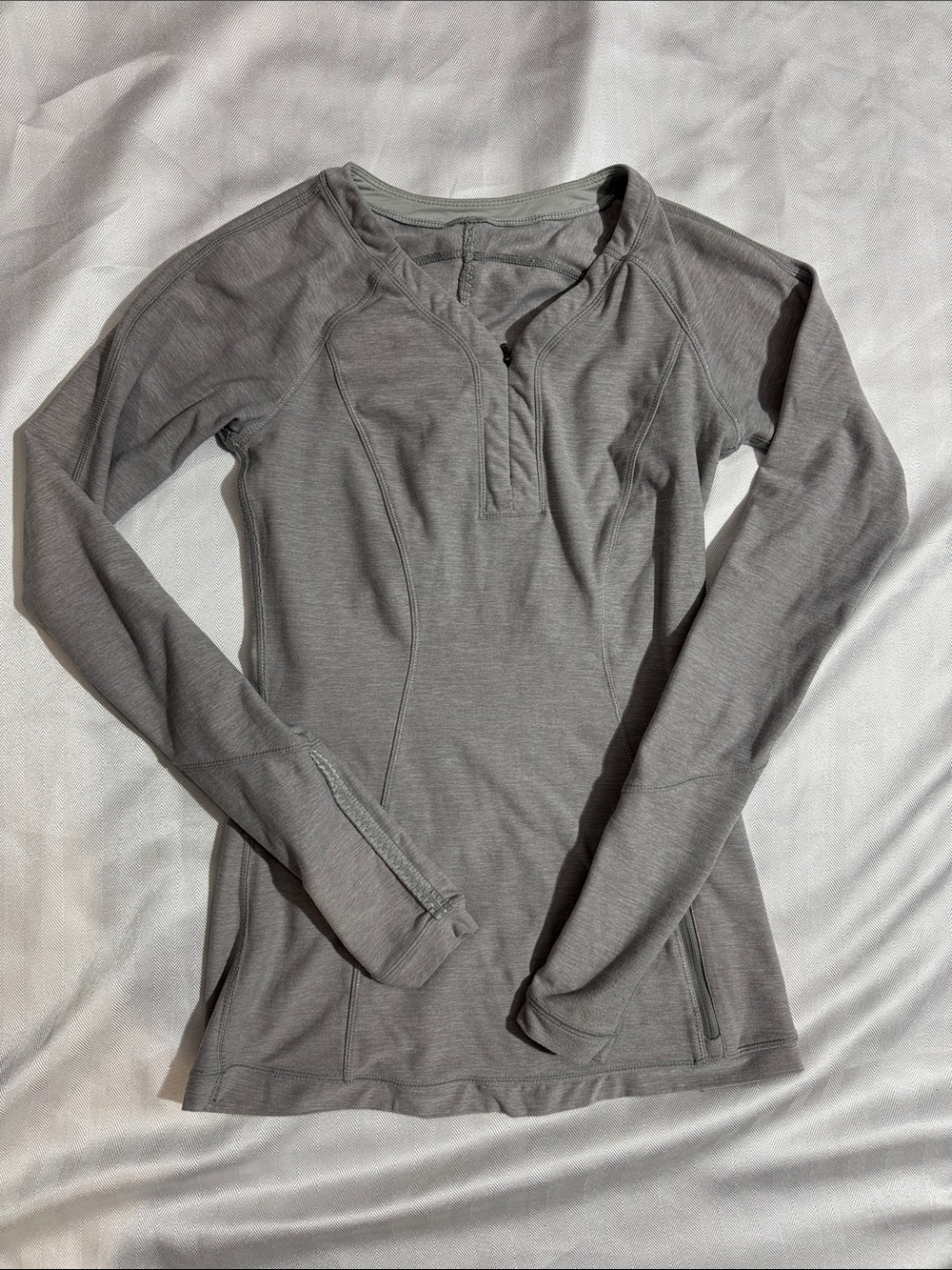 lululemon athletica Long-Sleeve Henley Top — Gray